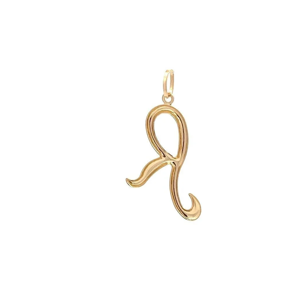 18K Gold Pendant Letter Initial R - Picture 6 of 9